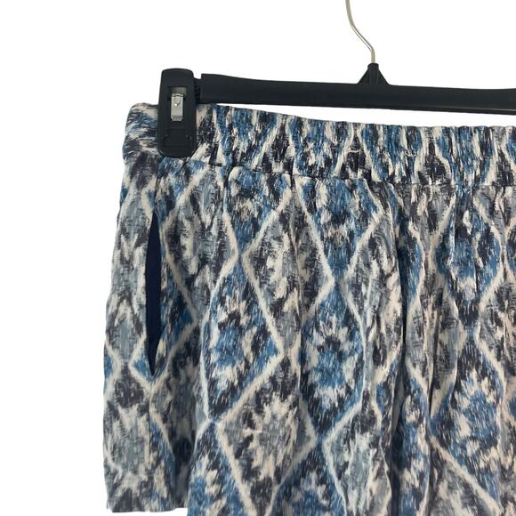 Anthropologie Skies Are Blue Women's Size Small Flowy Printed Blue Tie Shorts - Picture 3 of 8